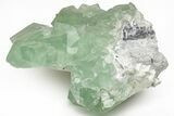 Green Cubic Fluorite Crystals with Phantoms - China #216336-1